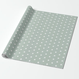 Silvery Gray Blue White Stars Cadeaupapier