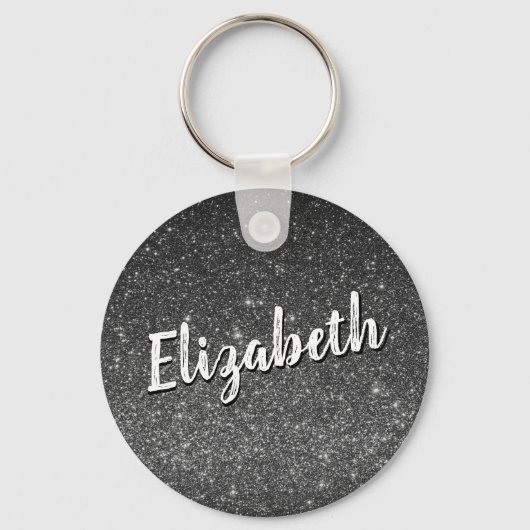 Silvery Gray Personalized Name Sleutelhanger (Voorkant)