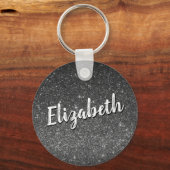 Silvery Gray Personalized Name Sleutelhanger (Voorkant)
