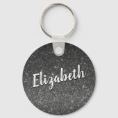 Silvery Gray Personalized Name Sleutelhanger (Achterkant)