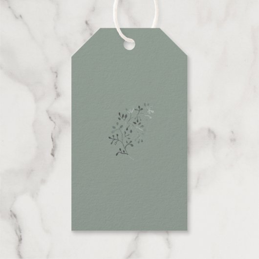 Silvery Green Eucalyptus Wedding Cadeaulabels (Achterkant)
