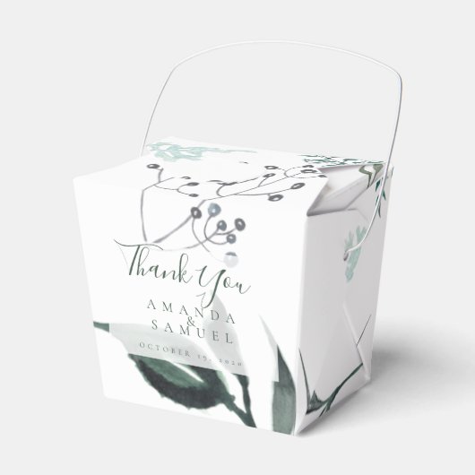 Silvery Green Eucalyptus Wedding Favor Box Bedankdoosjes (Voorkant Zijde)