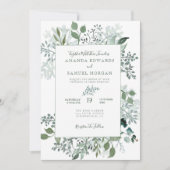 Silvery Green Eucalyptus Wedding Kaart (Voorkant)