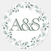 Silvery Green Eucalyptus Wedding Ronde Sticker (Voorkant)