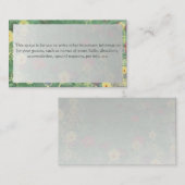 Silvery Green FloralWedding Aanvullende Info Informatiekaartje (Voorkant / Achterkant)