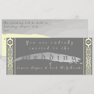 Silvery Grey en Tegel-font Wedding Invitation Kaart