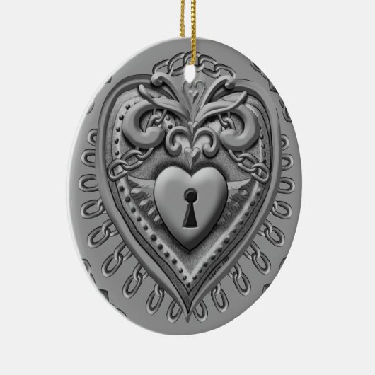 Silvery Heart Lock aangepaste ornamenten (Rechts)