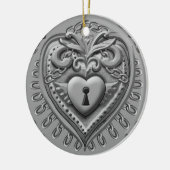 Silvery Heart Lock aangepaste ornamenten (Links)