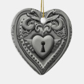 Silvery Heart Lock aangepaste ornamenten (Rechts)