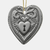 Silvery Heart Lock aangepaste ornamenten (Links)