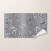 Silvery Holiday Reindeer Snowflakes Bad Handdoek (Handdoek)