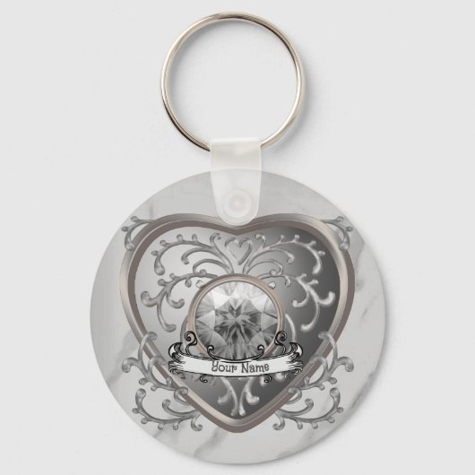 Silvery Jewel Fairy Heart aangepaste fee sleutelha Sleutelhanger (Voorkant)