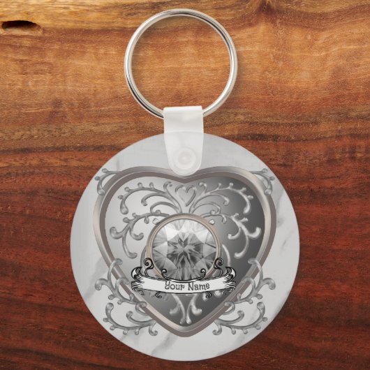 Silvery Jewel Fairy Heart aangepaste fee sleutelha Sleutelhanger (Voorkant)