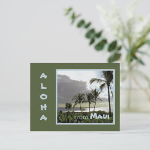 SILVERY MOONLIGHT & PALM TREES/MAUI BRIEFKAART
