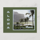 SILVERY MOONLIGHT & PALM TREES/MAUI BRIEFKAART (Voorkant)