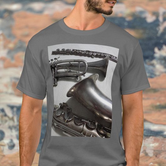 Silvery Musical Instruments Photographic T-shirt