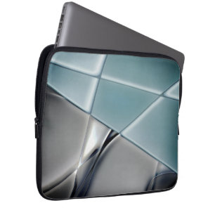 Silvery rechthoek trapezoïden verwisselbare achter laptop sleeve