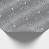 Silvery Reindeer & Santa Snowflakes Wrapppapier Cadeaupapier (Hoek)