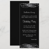 Silvery Ribbons Holiday Party Uitnodiging (Voorkant / Achterkant)