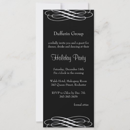 Silvery Ribbons Holiday Party Uitnodiging (Voorkant)