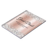 Silvery Roos Gold Shimmer 21st Birthday Guestbook Notitieboek (Linkerzijde)