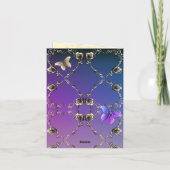 Silvery Rozen met naam Greeting Notitiekaartje (Achterkant)