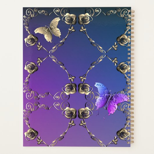 Silvery Rozen met naam Planner (Achterkant)