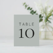 Silvery Sage Green Wedding Table Number (Staand voorkant)