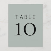 Silvery Sage Green Wedding Table Number (Achterkant)
