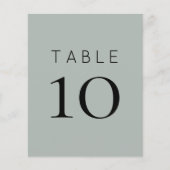Silvery Sage Green Wedding Table Number (Voorkant)