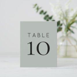 Silvery Sage Green Wedding Table Number