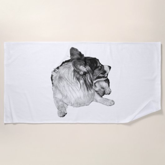 Silvery Shade Corgi Strandlaken (Voorkant)