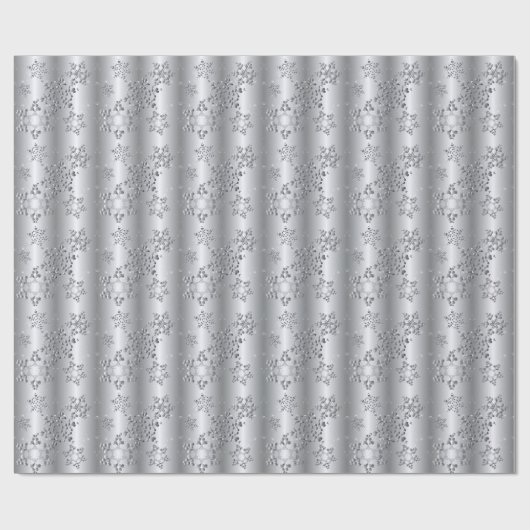 Silvery Snowflakes Cadeaupapier (Vlak)