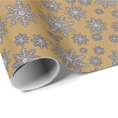 Silvery Snowflakes Cadeaupapier (Rol Hoek)