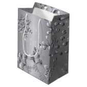 Silvery Snowflakes Medium Cadeauzakje (Achterkant Gekanteld)