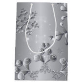 Silvery Snowflakes Medium Cadeauzakje (Achterkant)