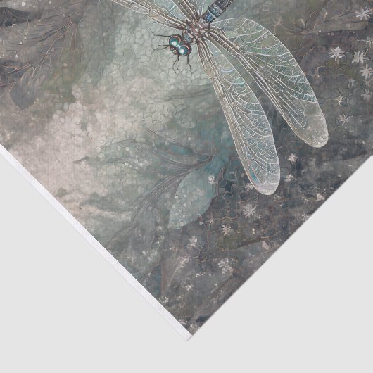 Silvery Sparkle, Midnight Wings Dragonfly Tissuepapier (Detail)