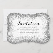 Silvery Sprinkle Illusion Invitation Kaart (Voorkant)