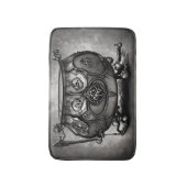 Silvery Steampunk Cauldron met  Magic Sigil Badmat (Voorkant Verticaal)