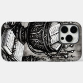Silvery Steampunk Cauldron Spellbooks and Potions Case-Mate iPhone Case (Achterkant (horizontaal))
