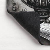 Silvery Steampunk Cauldron Spellbooks and Potions Muismat (Hoek)