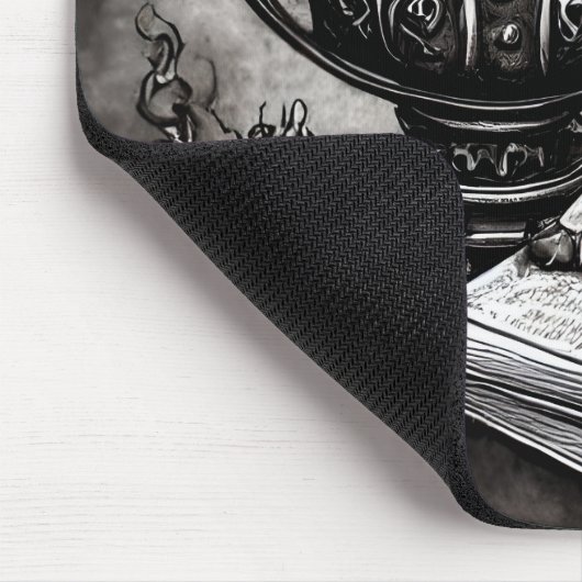 Silvery Steampunk Cauldron Spellbooks and Potions Muismat (Hoek)