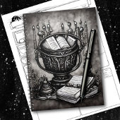 Silvery Steampunk Cauldron Spellbooks and Potions Notitieboek