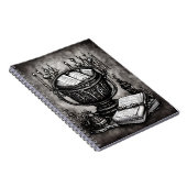 Silvery Steampunk Cauldron Spellbooks and Potions Notitieboek (Rechterzijde)