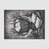 Silvery Steampunk Cauldron Spellbooks and Potions Tissuepapier (Voorkant)