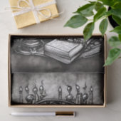 Silvery Steampunk Cauldron Spellbooks and Potions Tissuepapier (Geschenk)