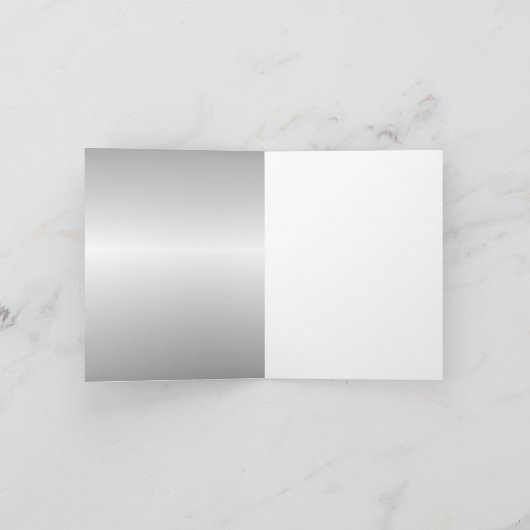 Silvery White Bride & Groom Silhouette Note Kaart (Binnen)