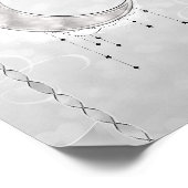 Silvery White Crescent Moon Stars Engagement Party Poster (Hoek)