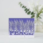 Silvery White en Blue PEACE Holiday Cards Feestdagenkaart (Staand voorkant)