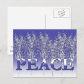 Silvery White en Blue PEACE Holiday Cards Feestdagenkaart (Voorkant / Achterkant)